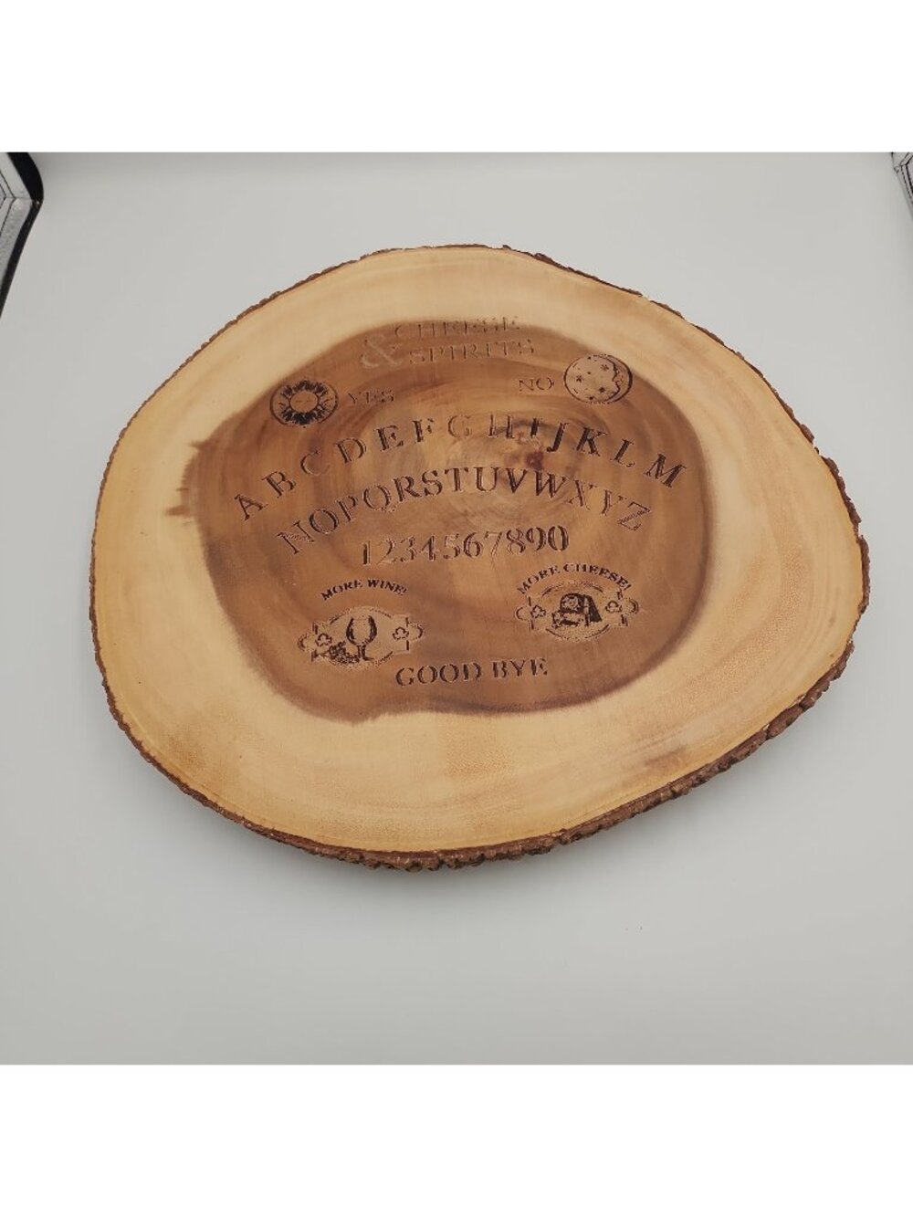 Meritage OUIJA Cheese Board Solid Wood Footed Board Farmhouse Country Decor 14"